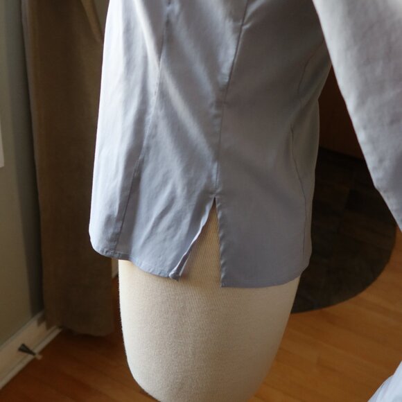 Hugo Boss button front long sleeve light blue blouse size 34 cotton blend womens - Picture 8 of 16